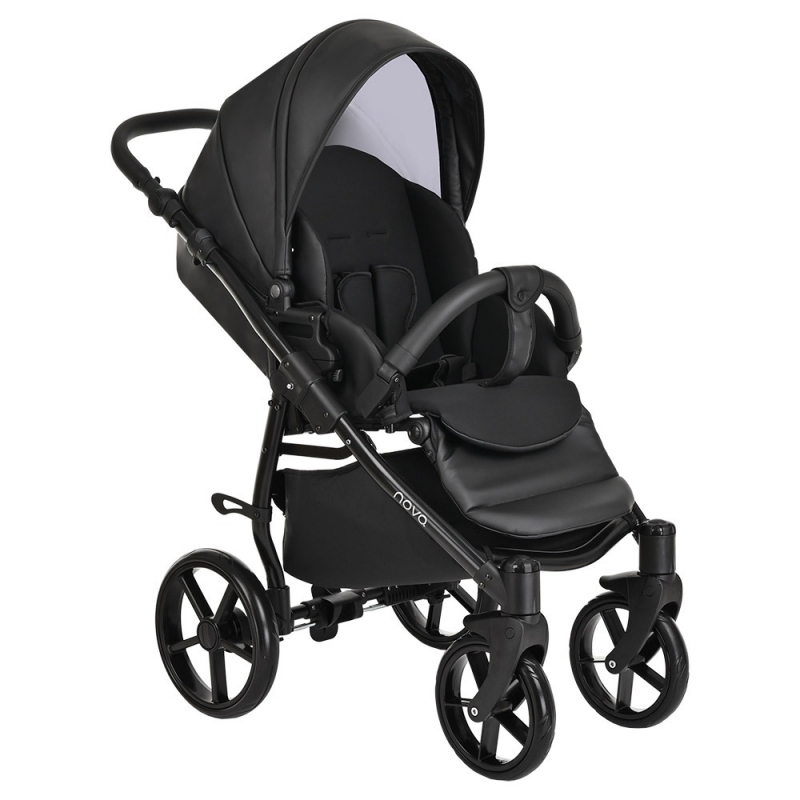 Коляска 2 в 1 Tutis Novo Leather 2023, Black (Черный)